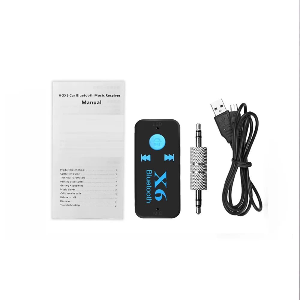 GIAUSA X6 Universal Bluetooth Receiver V4.1 Support TF Card Handfree Call Music Player Phone Car AUX In/Output MP3 Music Player