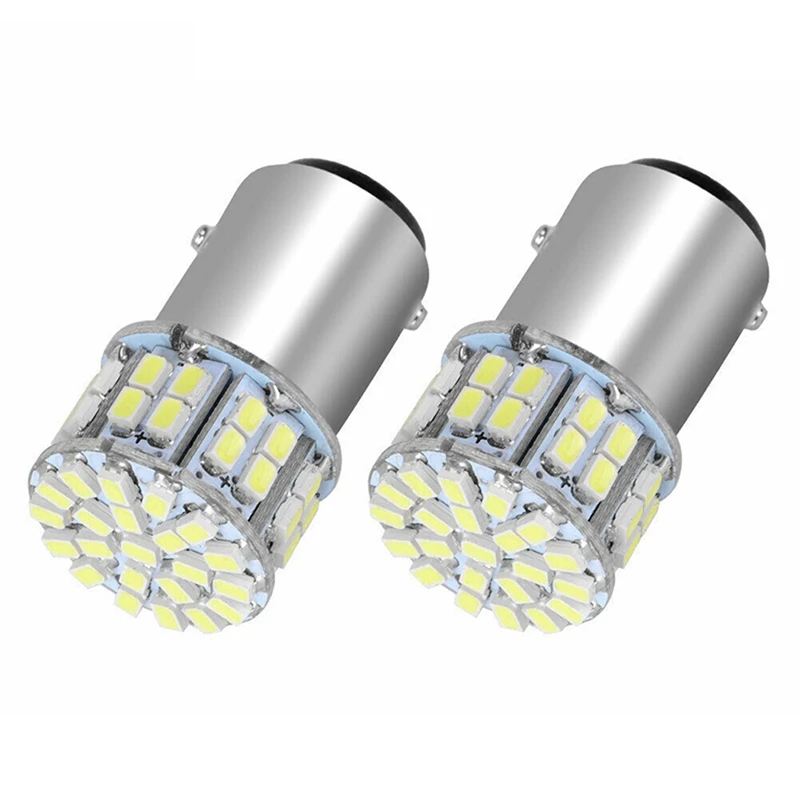 

8 шт., задние тормозные фонари 6000K, белый свет 1157 50SMD, лампы BAY15D 12 В