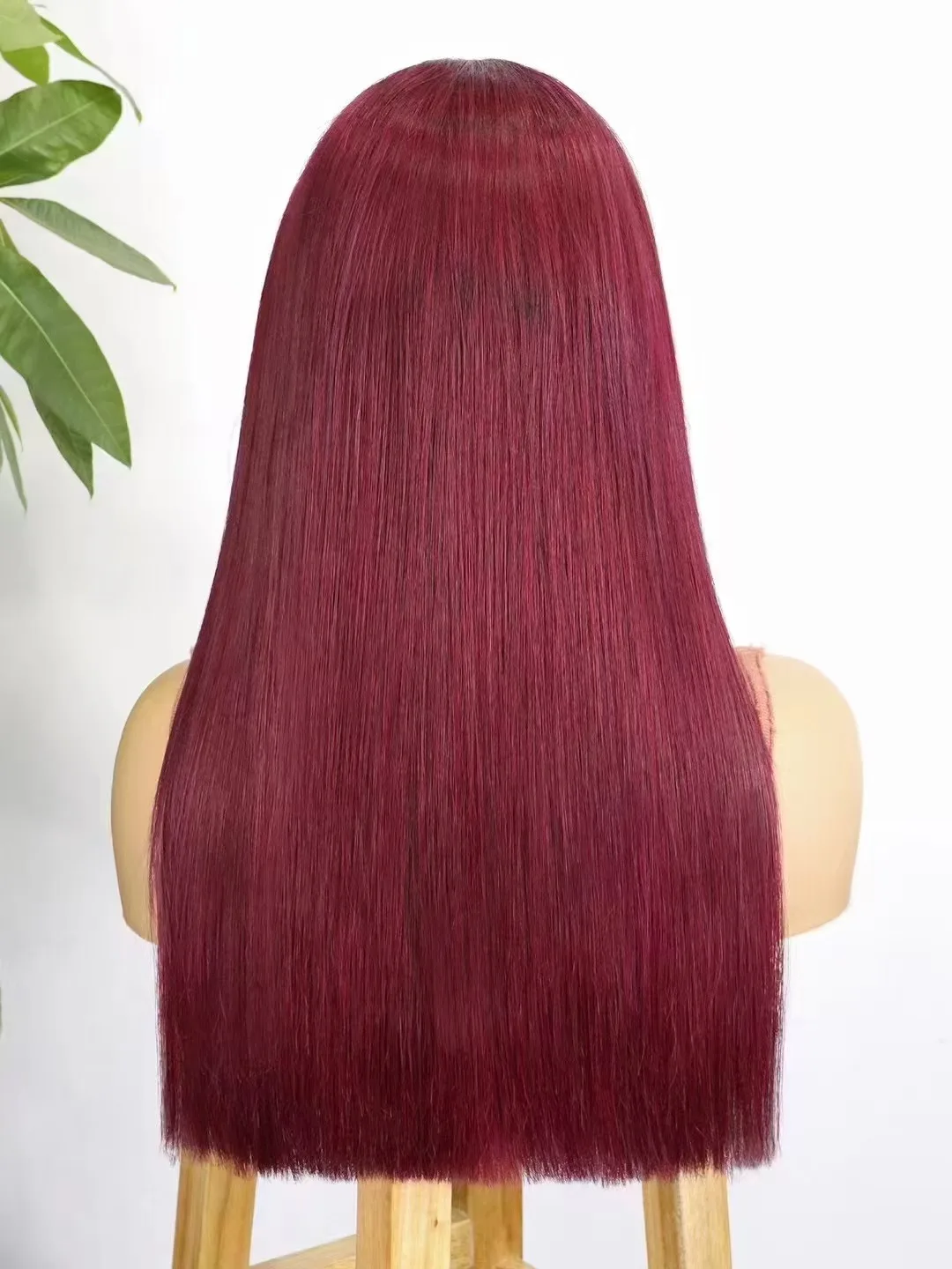 300% Density 1BT99J Double Drawn Bone Straight Human Hair Wig for Women 13x4 Transparent Lace Front Glueless Wig 100% Remy Hair 3
