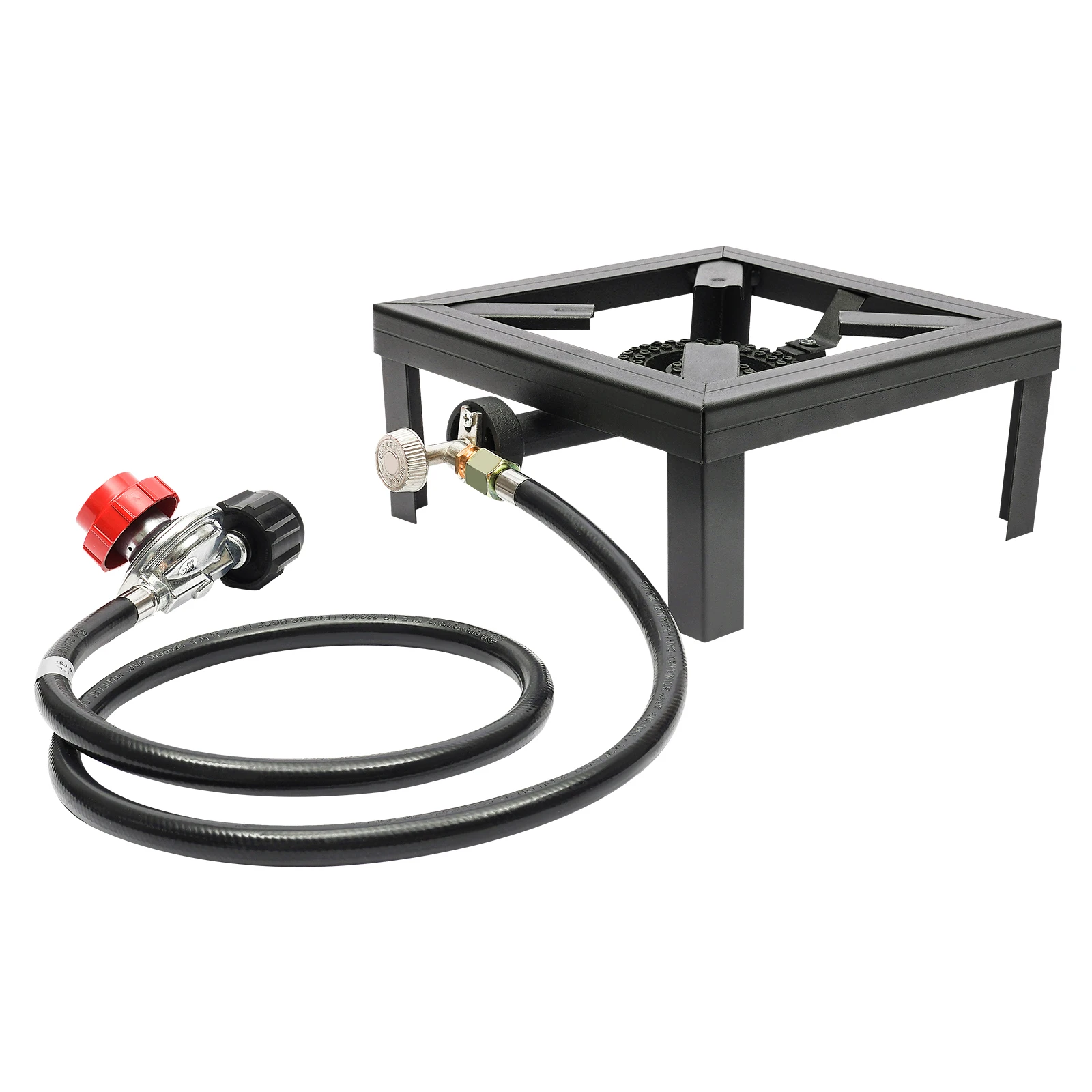 8000W Portable Single Burner Outdoor Gas Stove Propane Cooker with Adjustable 0-20Psi Regulator Hose for Patio Camping BBQ 3