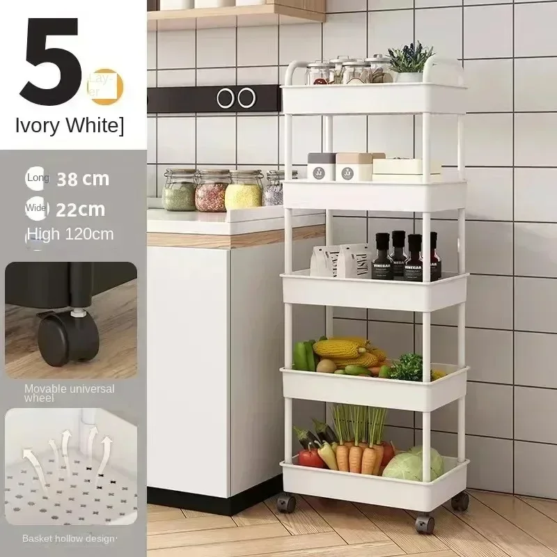 4-5 layer Trolley Rack Kitchen Floor Bedroom Bathroom Storage multi layer storage rack