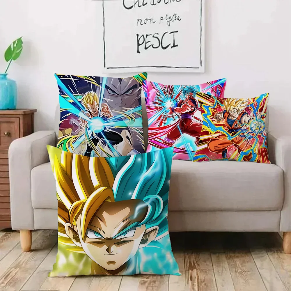 Japanese Anime Dragon Ball Serie Pillow Covers Cartoon Sofa Decorative Home Double-sided Printing Short Plush Cute Cushion Cover 2