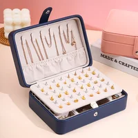 Korean Version Simple Ins Style Portable Jewelry Storage Box 2024 New High-end Exquisite Large Capacity Travel Jewelry Bag Bag 2