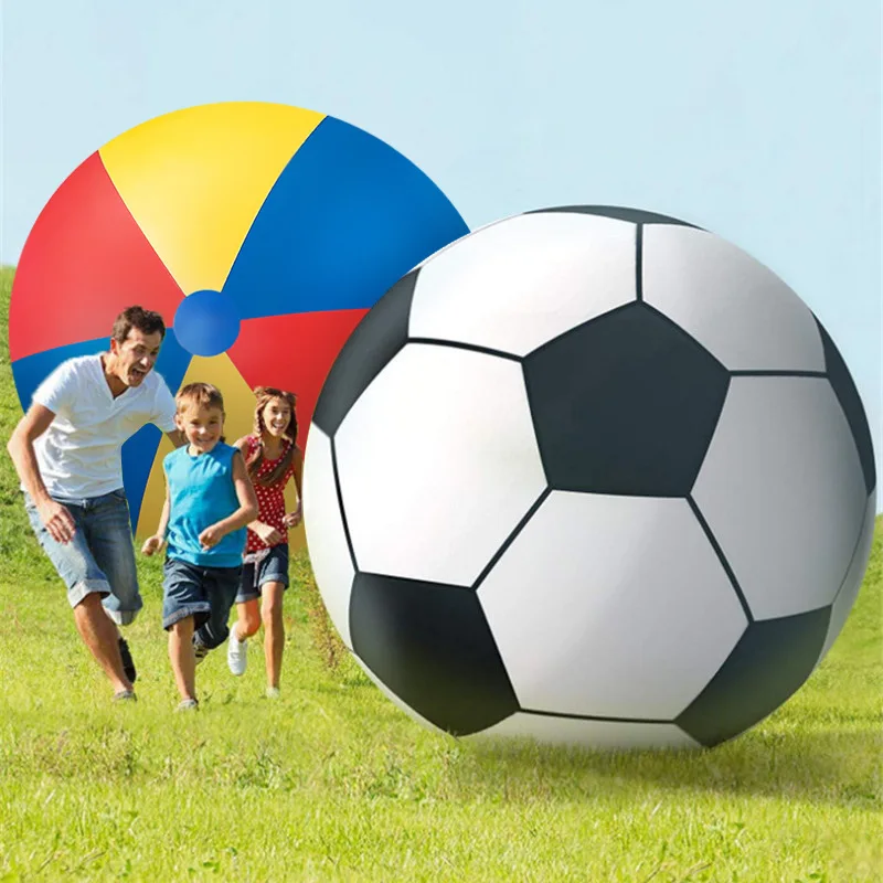 

70-200cm Large Inflatable Beach Ball Outdoor Lawn Red Yellow Blue Inflatable Balloon School Kindergarten Fun Sports Football New