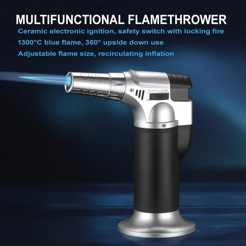 Multifunctional Flamethrower Welding Torch Barbecue Lighter Cigar Gas Fire Starter Flame Spray Gun Butane Lighters |