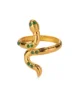Bagues serpent en acier inoxydable plaqué or 316L pour femmes et hommes, anneau ouvert et réglable, bijoux esthétiques gothiques Vintage