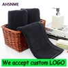 Professional Customized LOGO 100%Cotton Black bath towel Hand Towel Embroidery Name Personalized Towel Gift for Friends Family 1