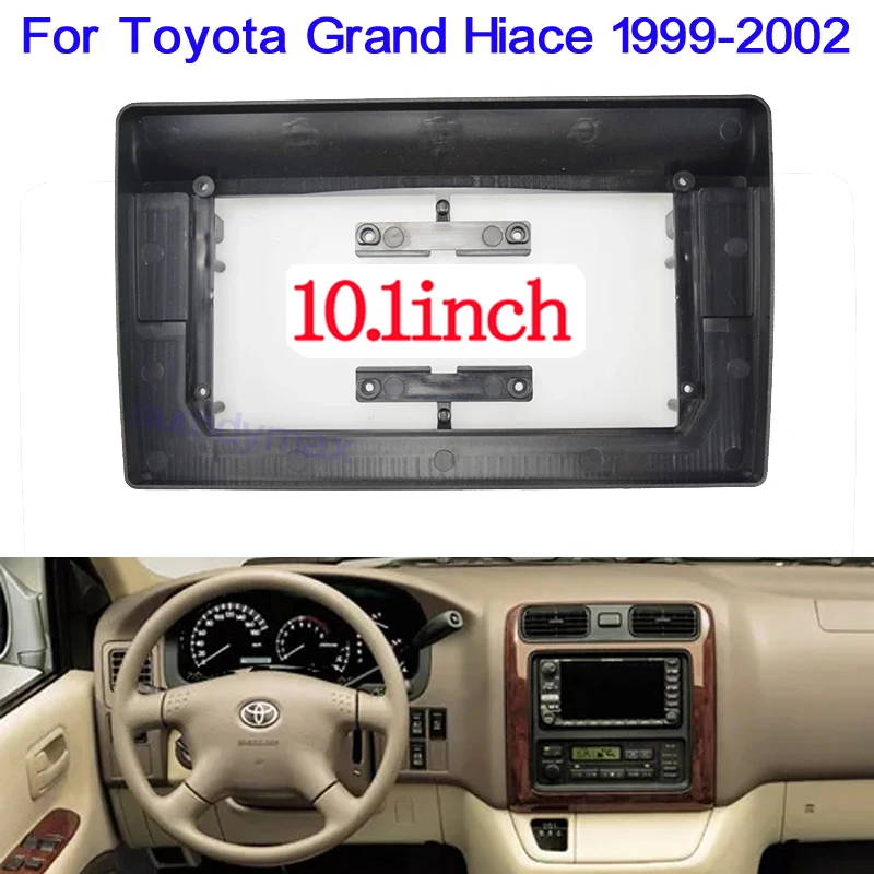 

10.1 inch Car Radio Fascia for Toyota Grand Hiace 1999-2002 2 Din Stereo Player Install Surround Panel Dash Kit GPS Frame