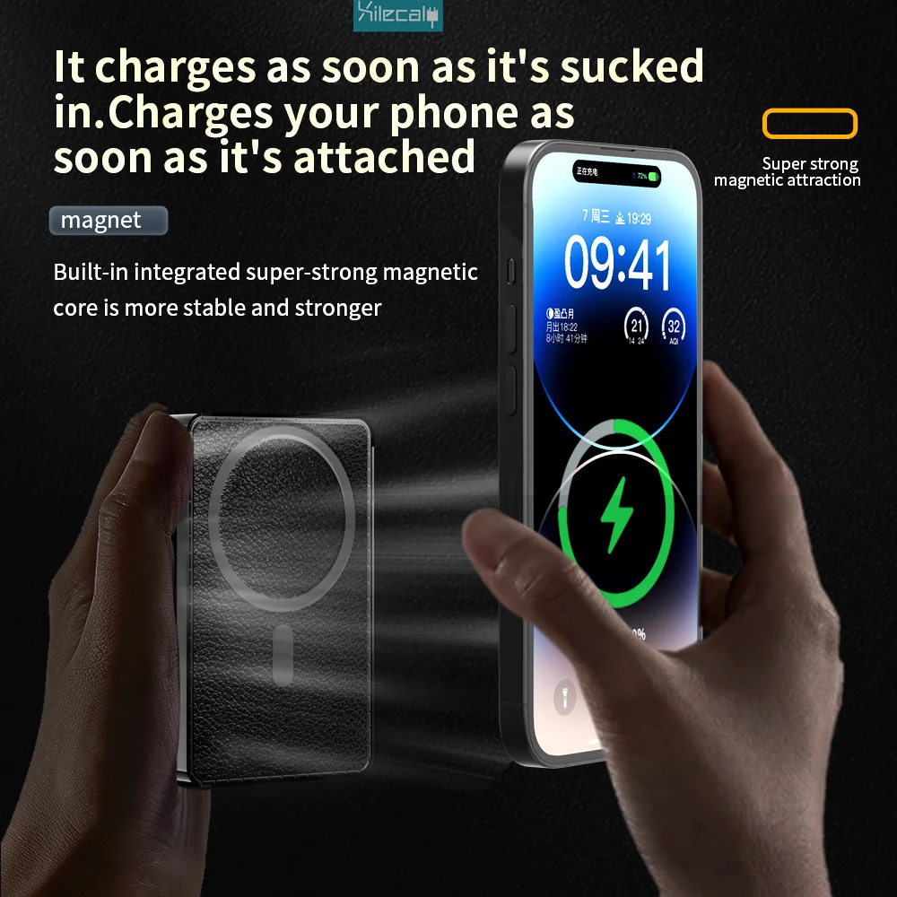 Wireless Power Bank Magnetic Phone Stand 10000mAh Powerbank Type C Fast Charger For iPhone 15 14 13 12 Xiaomi Samsung Magsafe 4
