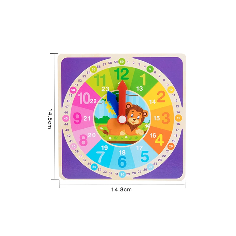 Children Montessori Wooden Clock Toys Hour Minute Second Cognition Colorful Clocks Toys For Kids Early Preschool Teaching Aids 6