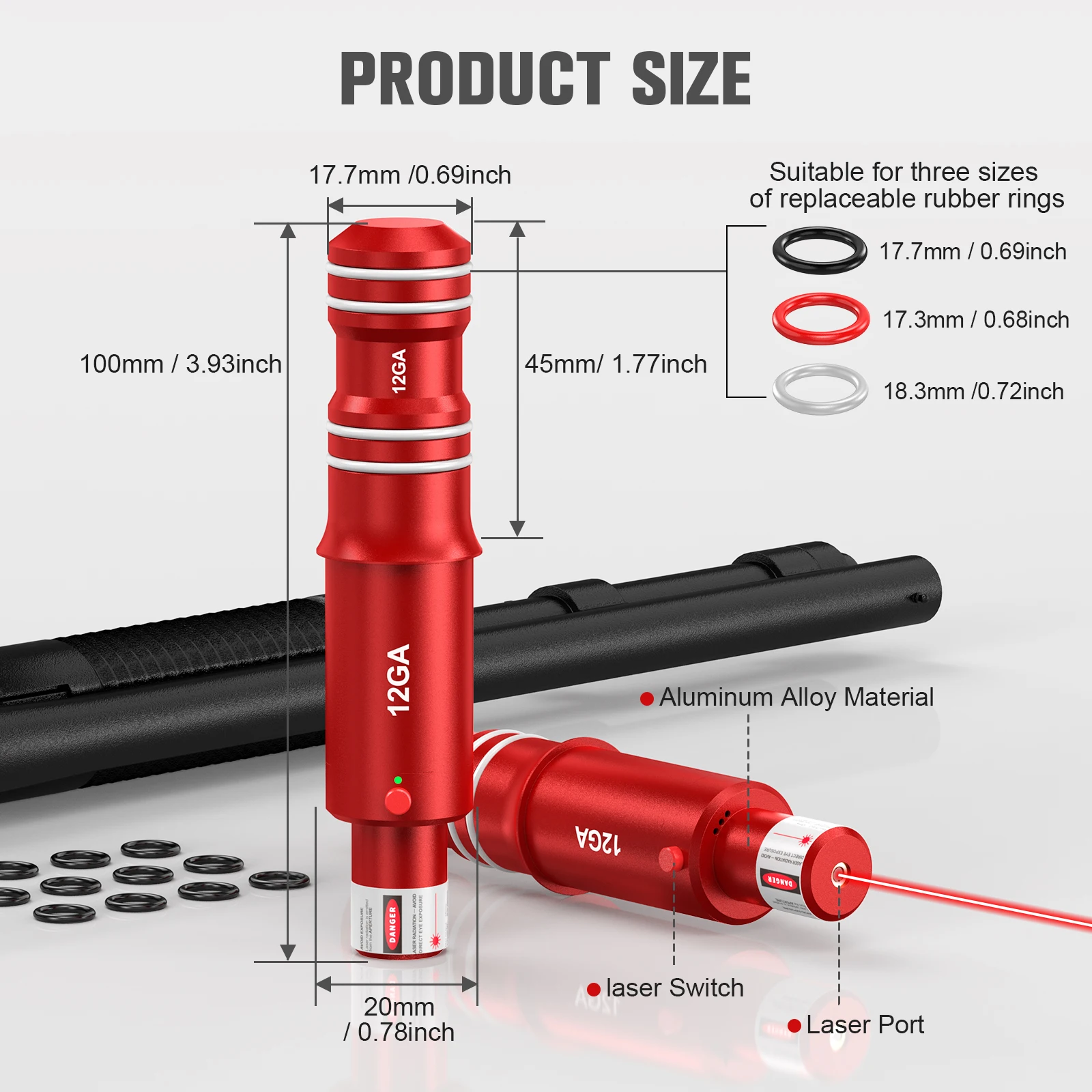 12GA dual-purpose laser trainer dry powder laser training bullets used for dry fire training