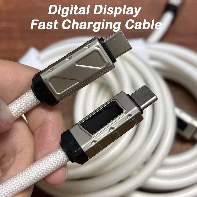 240W 1.5m 디지털 디스플레이 USB-C to 타입-C 초고속 충전 케이블 노트북/아이폰16 15 프로 맥스/맥북/삼성용