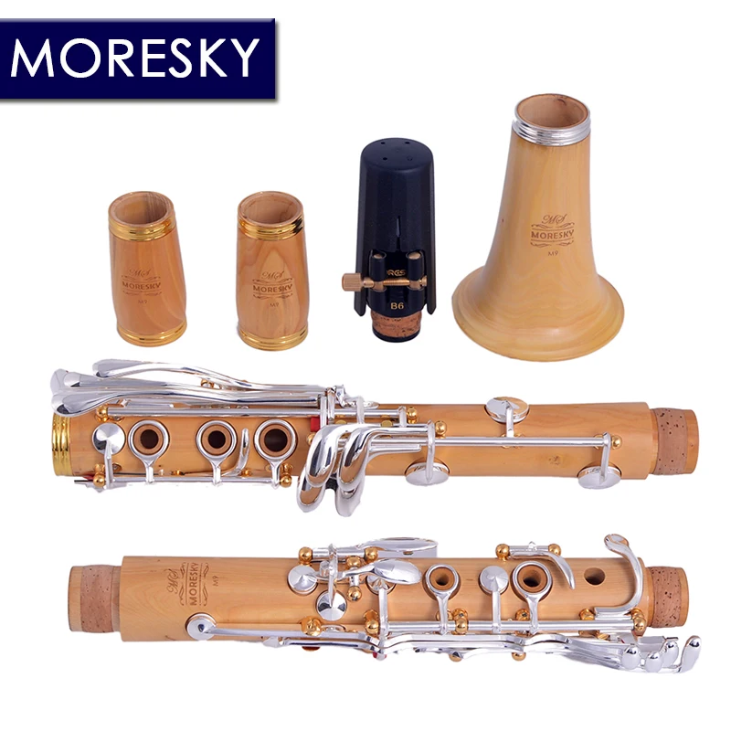 MORESKY Boxwood Wood Professional Clarinet Bb 18 Keys Sib Klarnet Clarinete M9&middot;BO