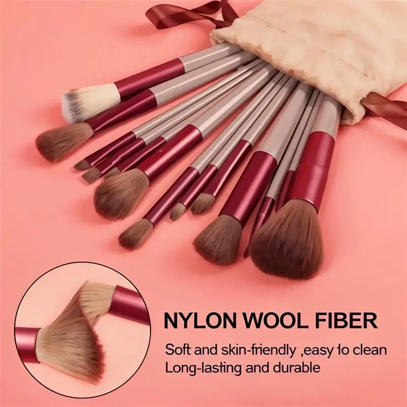 Makeup Brushes Set 13PCS Professional Foundation Blush Eyebrow Powder Kabuki Vegan Travel Case Soft Synthetic Cosmetic Brush Kit makeup brush set makeup brush makeup tool set makeup tool
