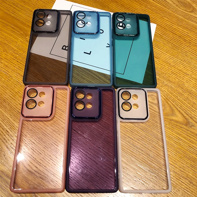 Luxury Transparent Silicone Clear Phone Case with Lens Film Protection