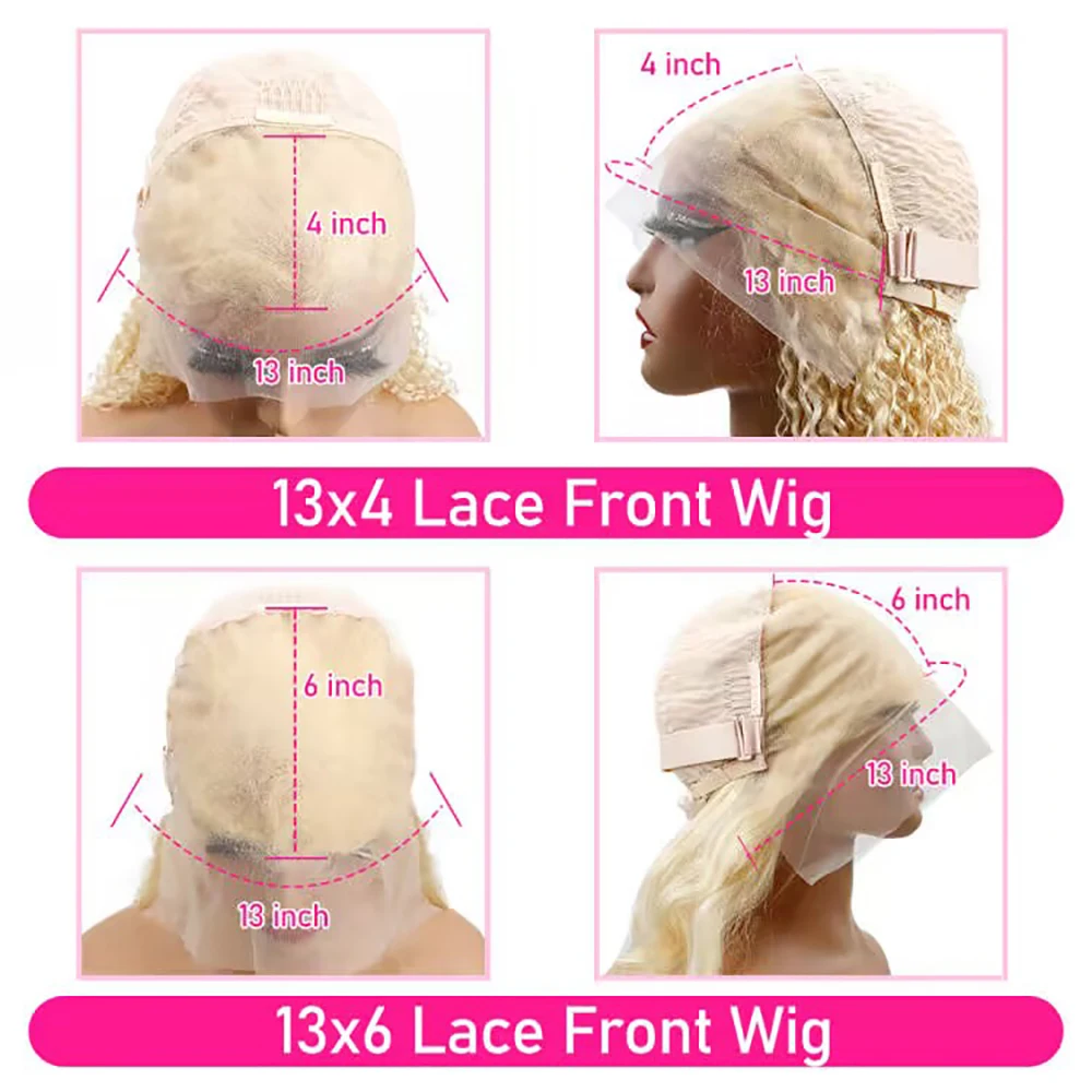 200% Honey Blonde Body Wave Lace Frontal Human Hair Wigs 13x4 13x6 HD Front Wig 613 Frontal Wig Remy Human Hair Wigs For Women
