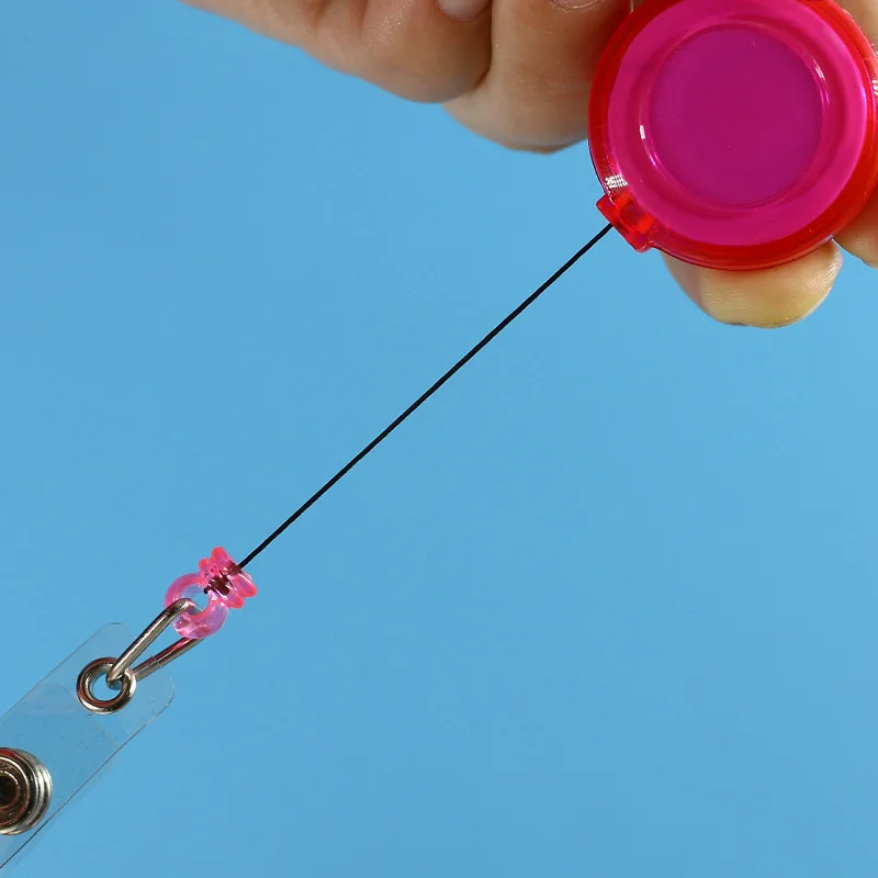 Retractable Badge Reel 5PC Color Pull Badge ID Lanyard Name Tag Card Holder Key Ring Anti-Lost Chain Clips School office Supply