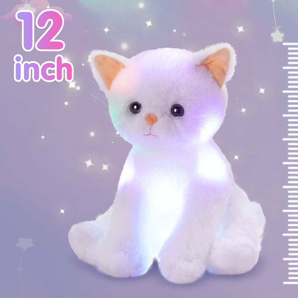 30cm Glowing LED Luminous Stuffed Toy Cat Doll Kawaii Sleeping