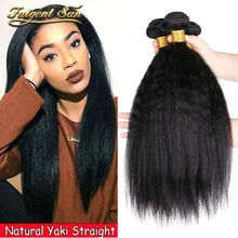 

Kinky Straight Hair Bundles Peruvian Yaki Straight Bundles Human Hair Weave Extensions 8-28inch 1/3/4 Bundles For Women