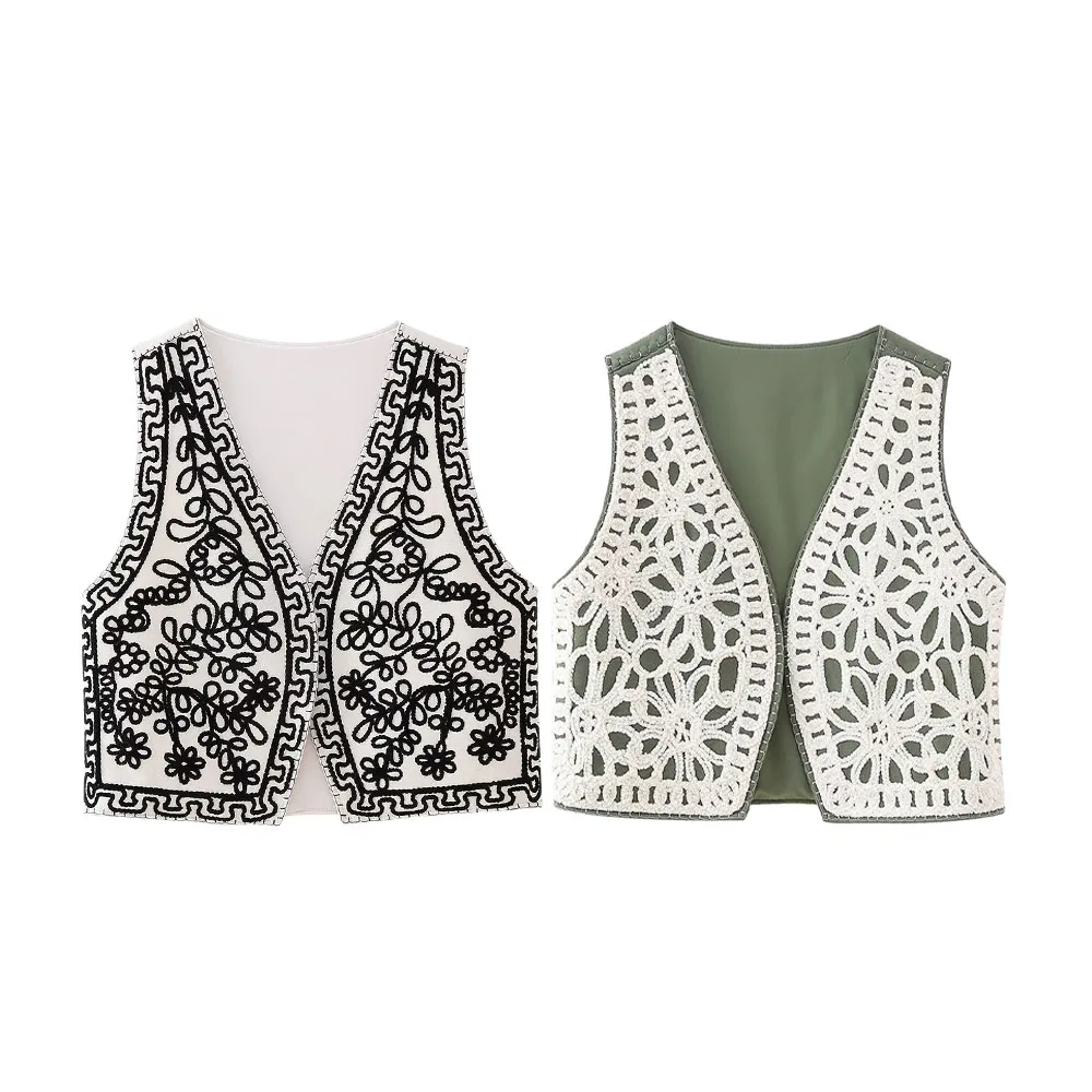 Autumn and Winter New Women's Casual Versatile Casual Shoulder Vest with Loose Embroidered Tank Top_voghion.com