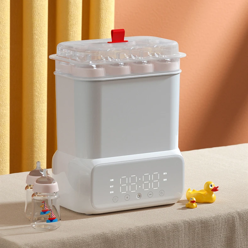 Efficient heat adjustable temperature steam 6-in-1 babies pacifier steam and dry sterilizer baby bottle warmer steralizer
