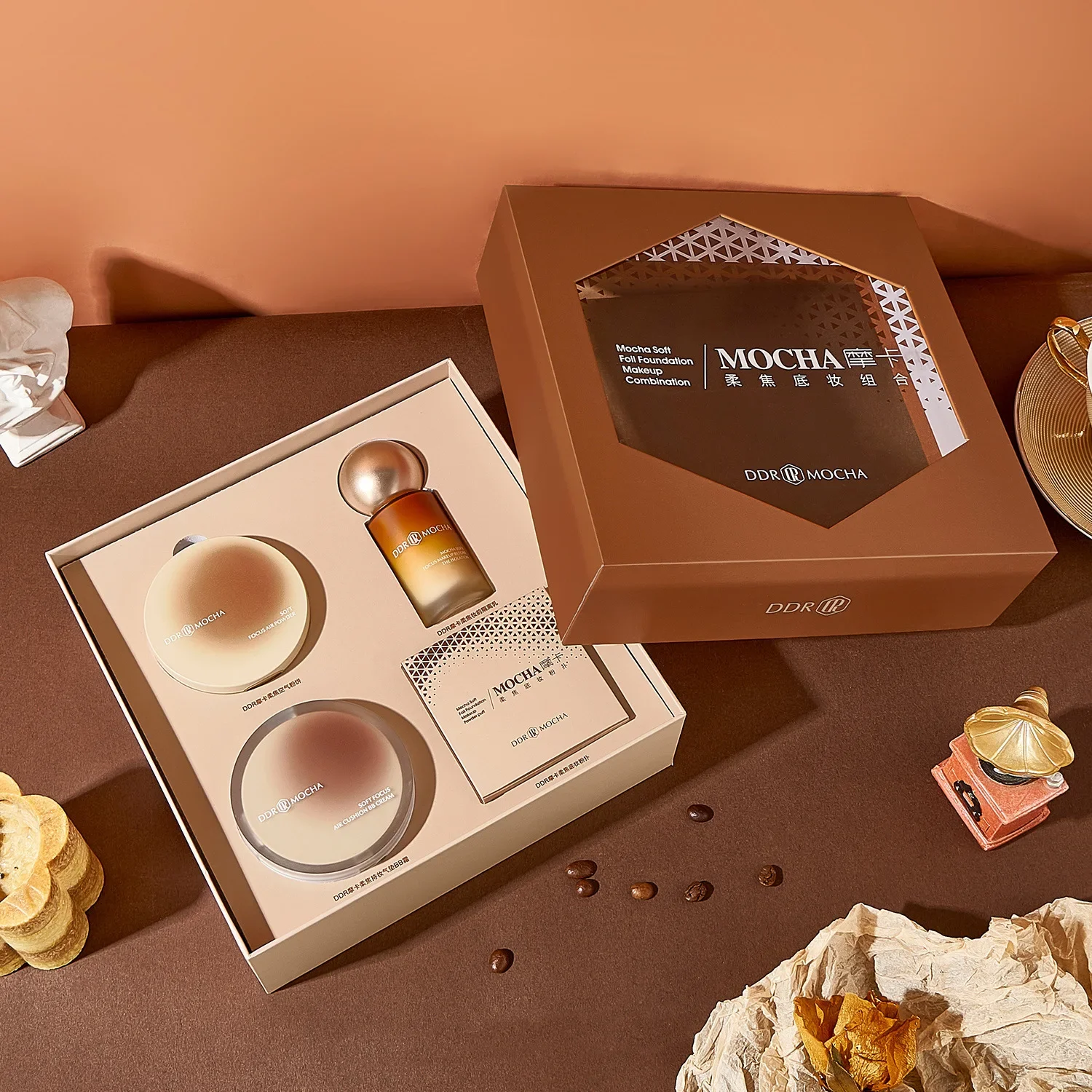 Ddr Mocha American Base Makeup Makeup Set before Make-up Base Cushion Bb Cream Powder Gift