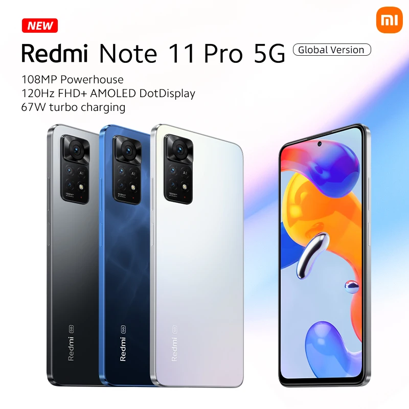 Мировая премьера Xiaomi Redmi Note 11 Pro 5G Snapdragon 695 108-мегапиксельная камера 67 Вт с