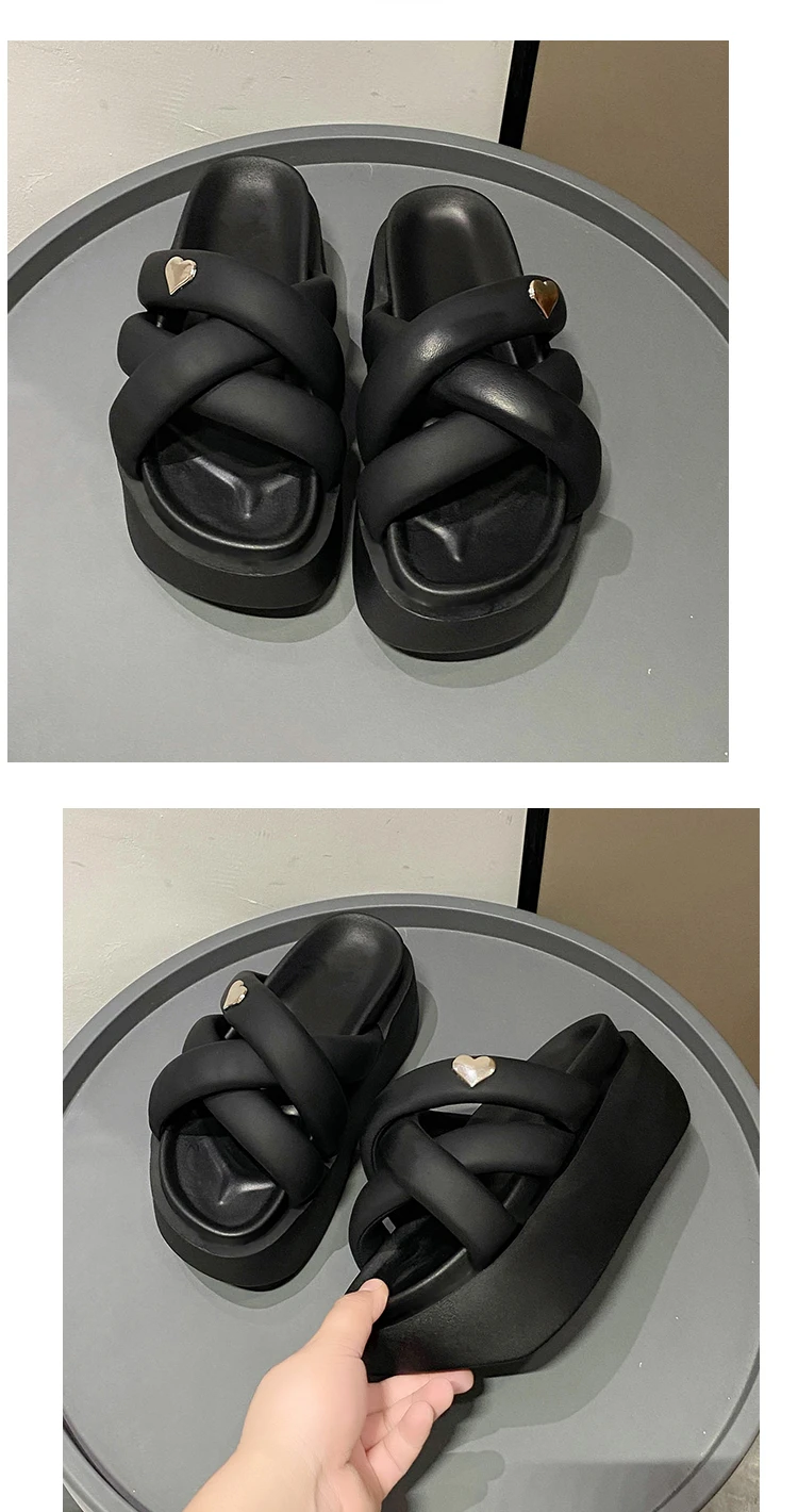 Sandalias gruesas para mujer con cuña de 8 cm de grosor - True Deals Club