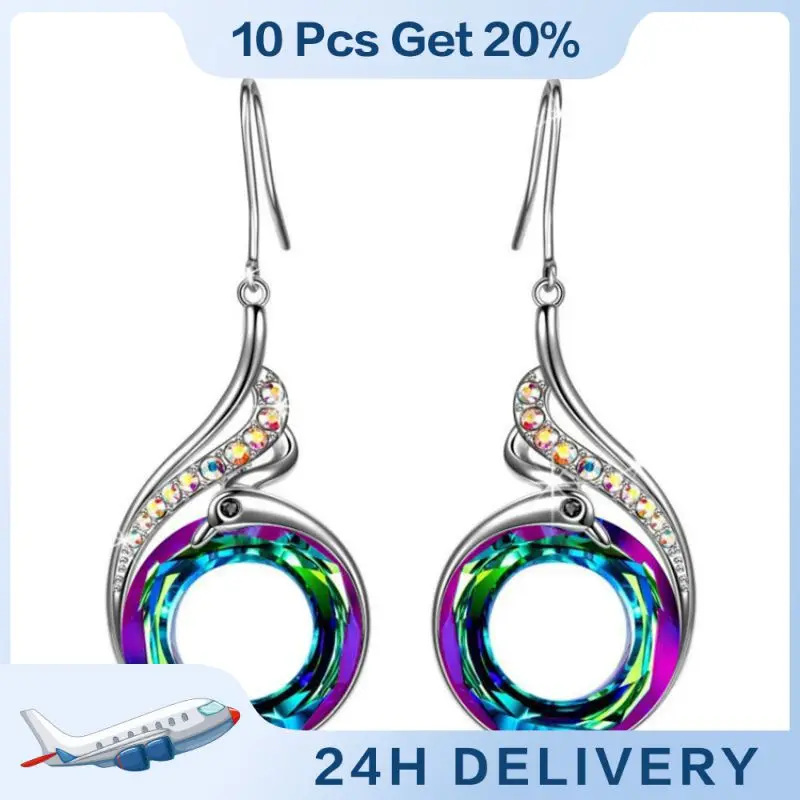 PeacockStunningGeometricGeometricEarringsEarringsSparklingPopularGradientShimmeringFashionableColor-changingJewelry