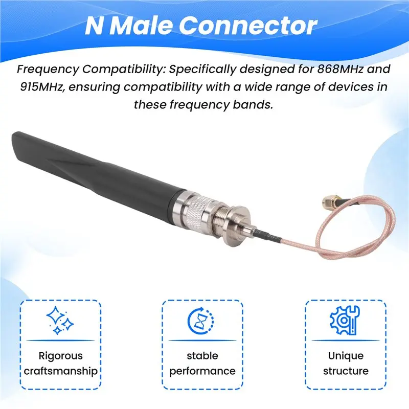 LXYB18B 메쉬스타틱 로라 할로우 장거리 868Mhz 915Mhz 로라 안테나 5Dbi 옴니 야외용 N 타입 커넥터 802.11Ah 안테나