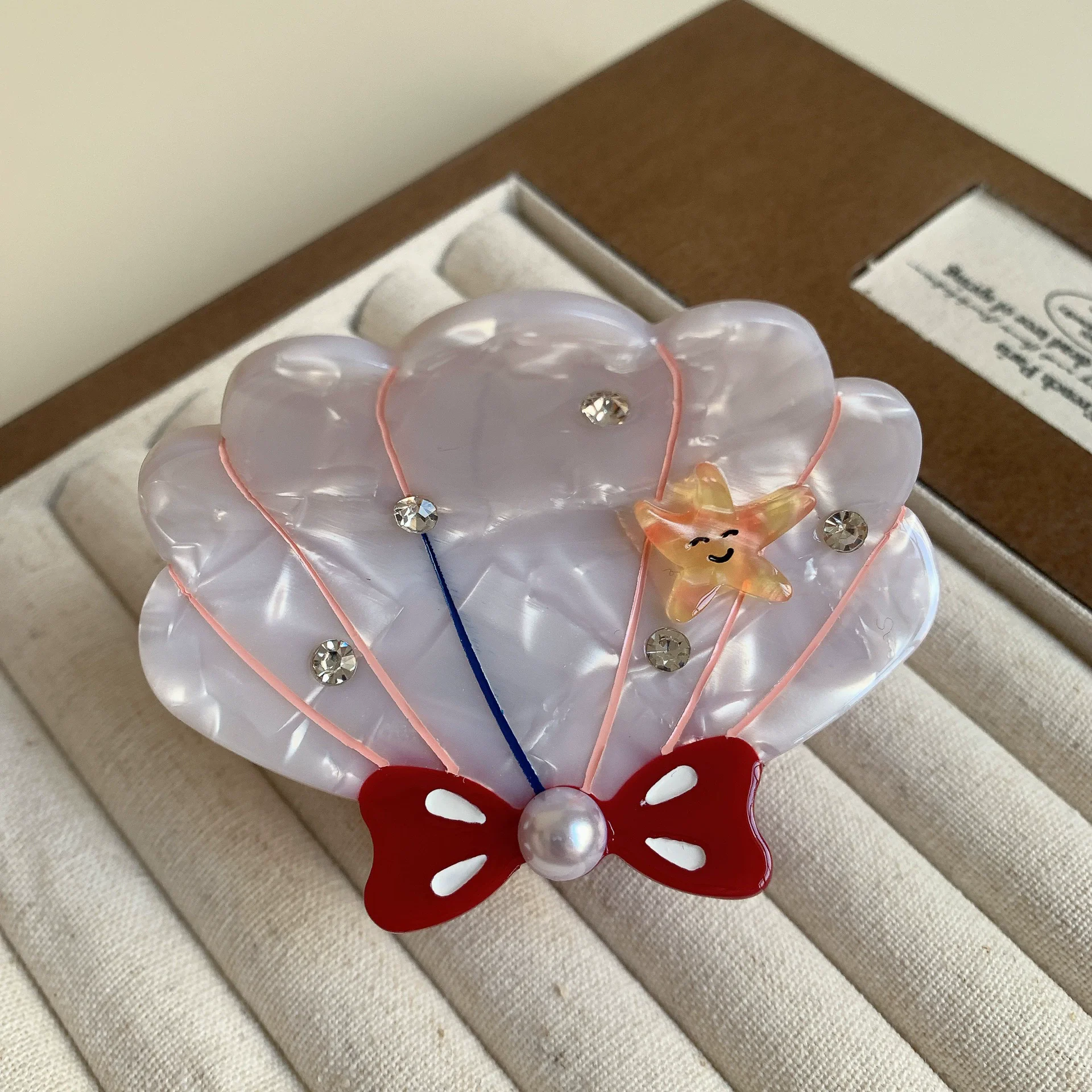 Delicate And Cute 8CM Shell Pumpkin Shape Grab Clip Smiley Starfish Acetic Acid Hairpin Advanced Hair Styling Shark Clip