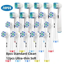 Premium Replacement Brush Heads - Pack of 16/20 for Sensitive and Cross Action Cleaning (20 Assorted J)