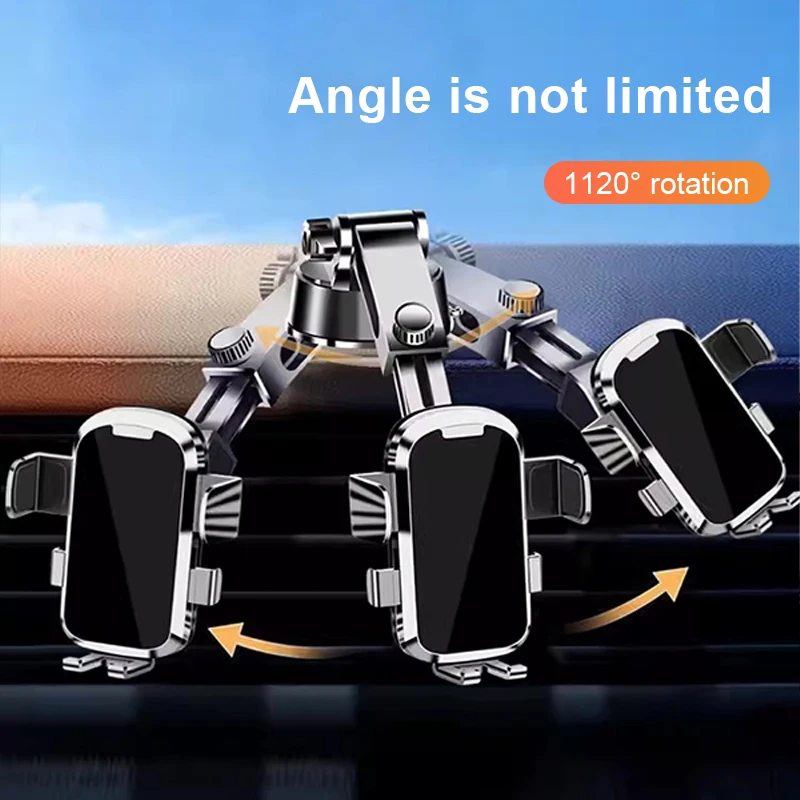 SEAMETAL Car Phone Holder Suction Cup Stand Gravity Dashboard Phone Mount Stand GPS Universal For iPhone 15 14 13 Xiaomi Samsung