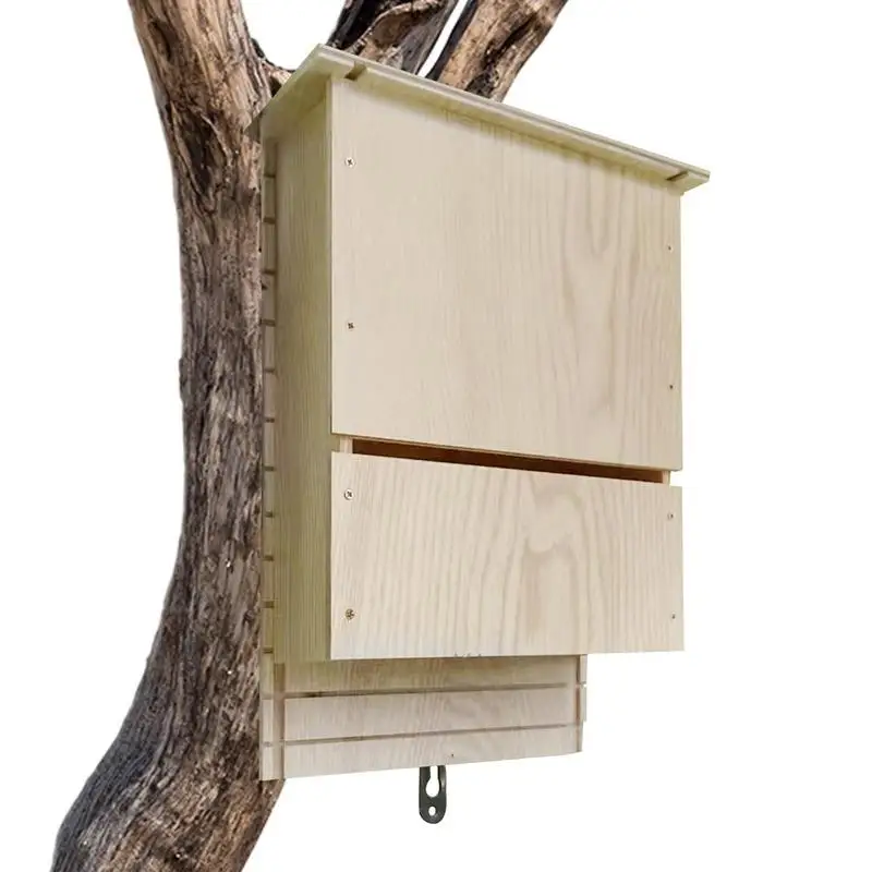 Outside Bat Habitat House Wood Shelter For Bat Colony Reusable Box Hibernation Wooden Nest bat house kit