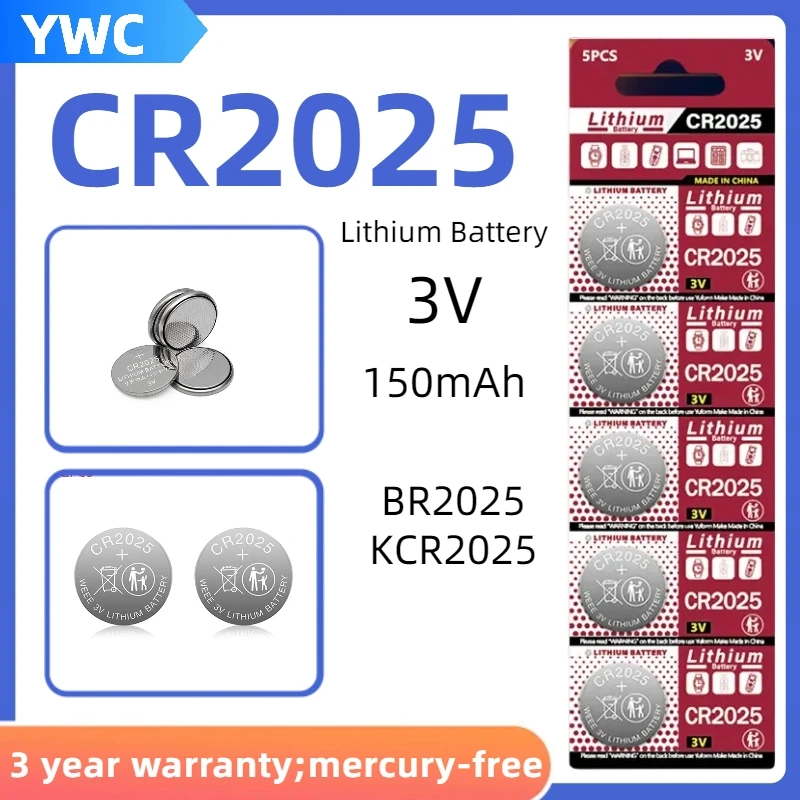 New cr2025 3V Lithium Battery DL2025 BR2025 KCR2025 CR 2025 Button Coin