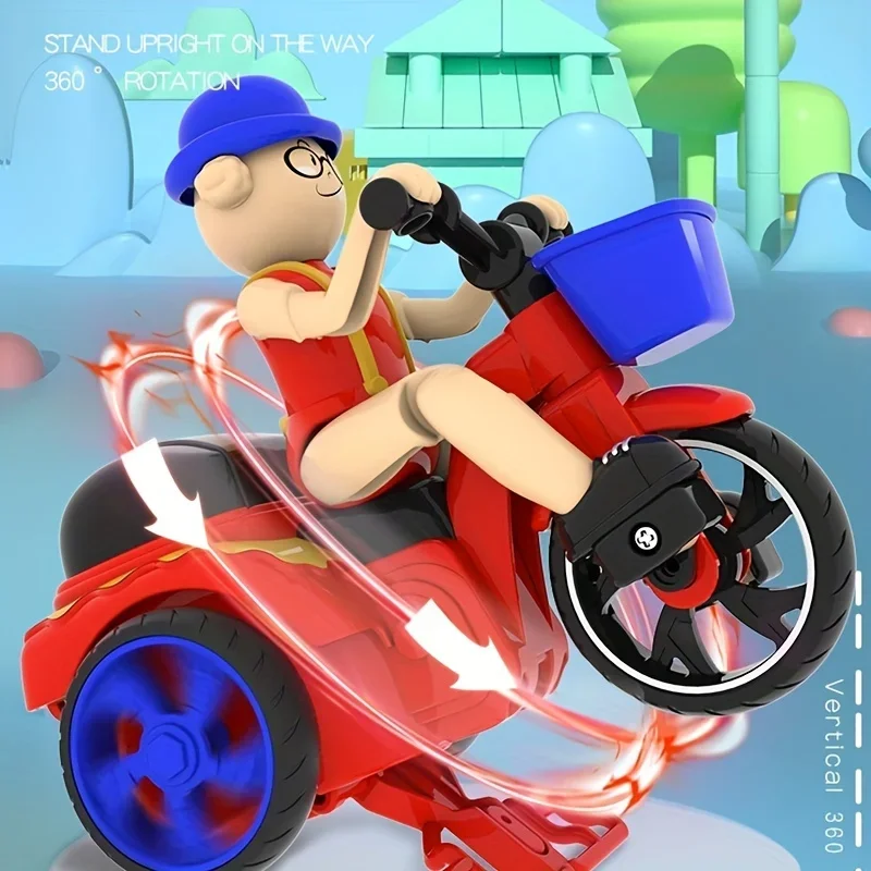 Kids' 360-Degree Rotating Stunt Tricycle Car - Fun Pedal Motorcycle Toys For Ages 3 +, Manual Power, birthday Christmas gift