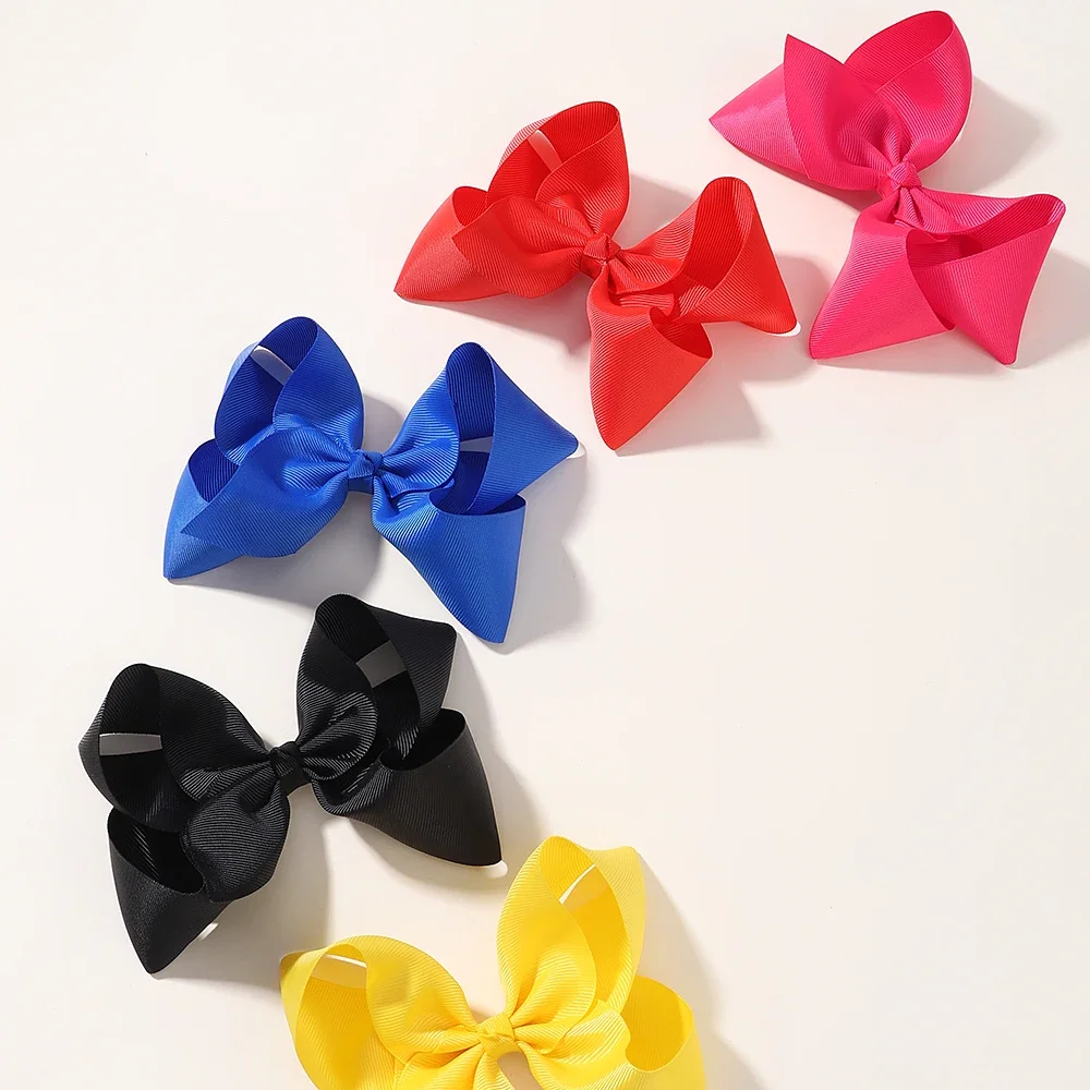 

2Pcs/Set Grosgrain Ribbon Solid 6Inch NewbornHair Bows Clip for Baby Girls HairClips Hairpin Barrettes Kids Baby Hair Accessorie