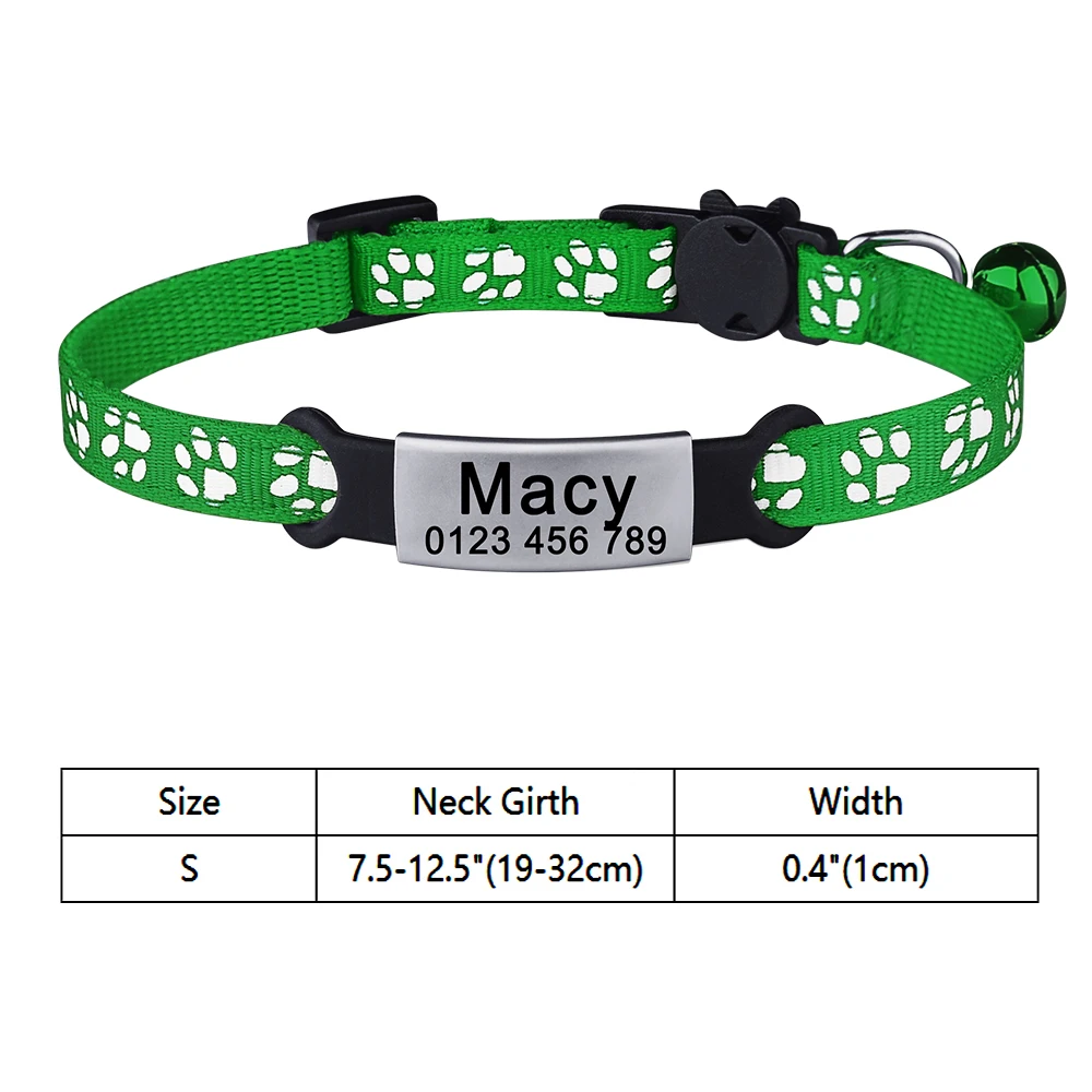 Exclusion Puppy Collare Per Gatto Personalizzato Con Targhetta - Riflettente, Campanellino, Sicurezza Per Gattini Collana Con Nome - Foto 10