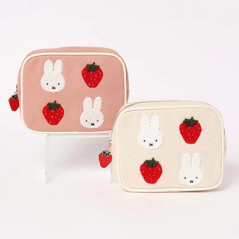 

Kawaii Милая косметичка Miffys сумка для хранения Холщовая Сумка пакет помады портативная вышивка модная Аниме подарок другу подарок на день рождения