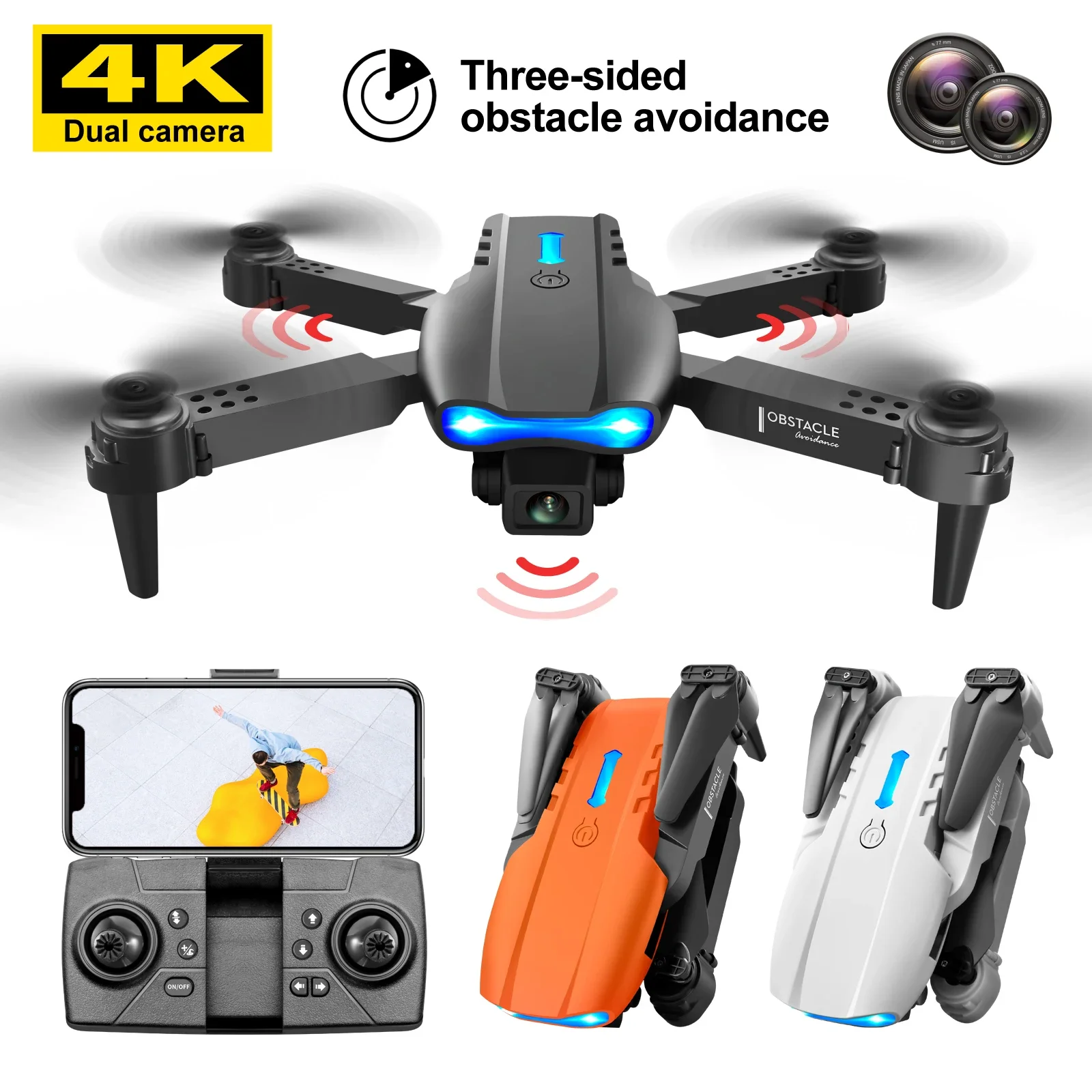 E99 K3 Pro Mini Drone 4K Profesional HD Dual Camera 1080P Obstacle  Avoidance FPV Drones with Single camera 1 battery 