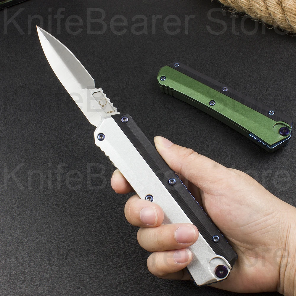 

Micro OTF Tech Knife GK Series D2 Steel Blade 58-60HRC Zinc Alloy Inlaid G10 Handle Outdoor Camping Self Defense Pocket Knife