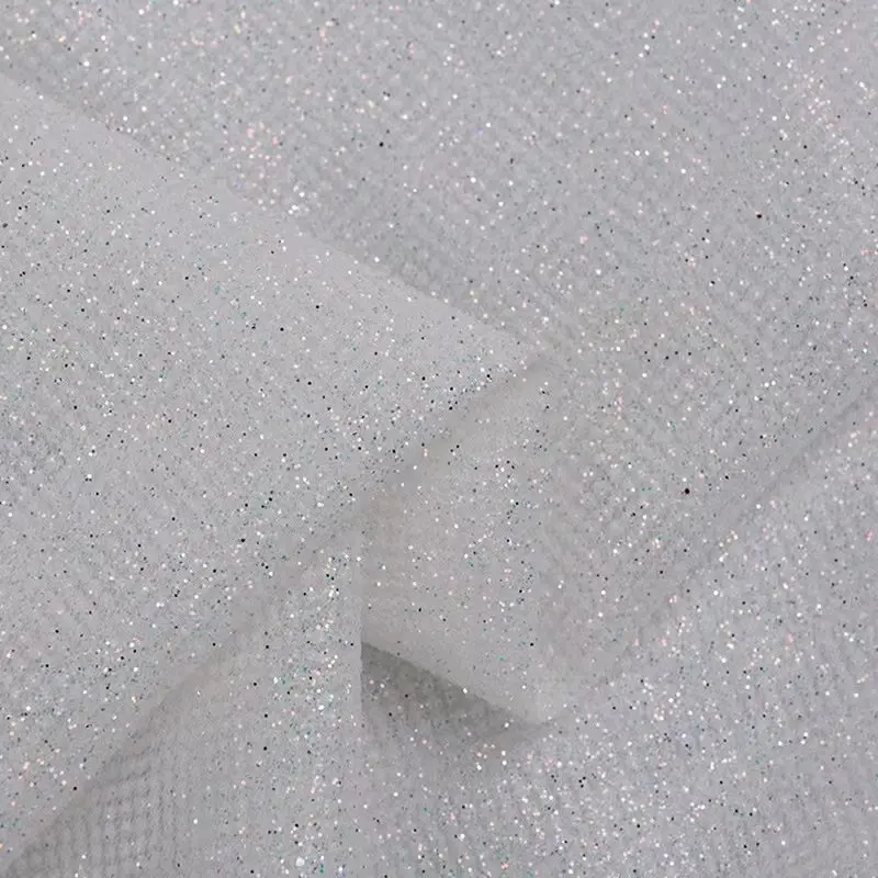 Luxury Glitter Tulle Fabric Bride Gown Magic Metallic DIY Dress Stage Wedding Decoration Party Dancewear Dress Cloths