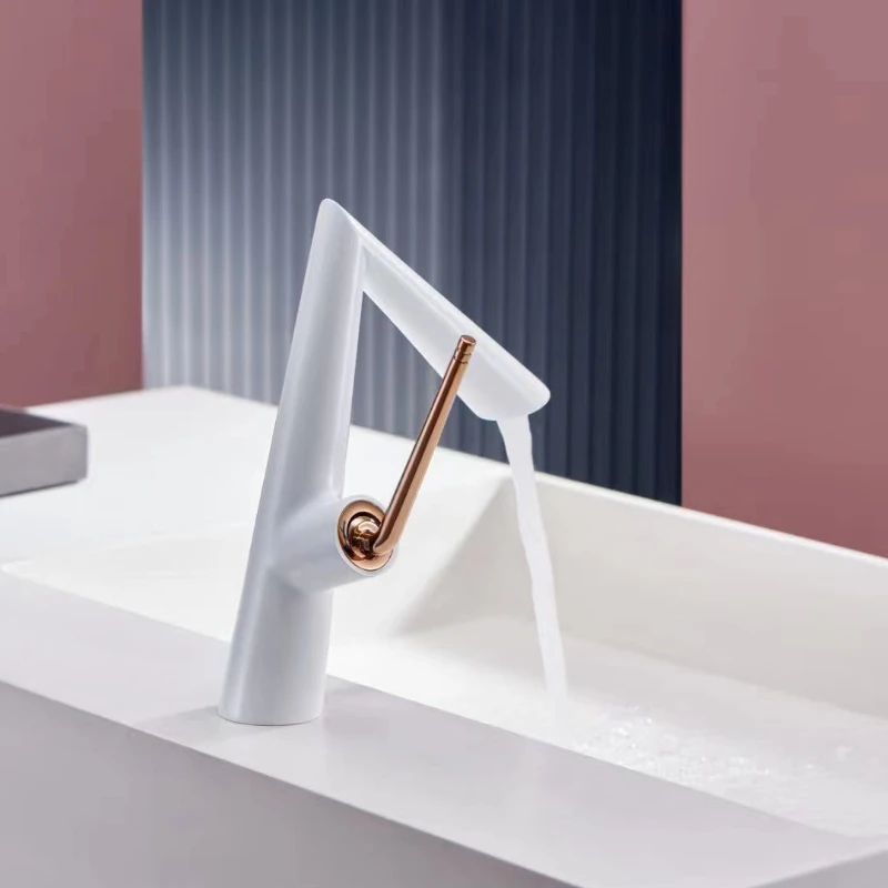 

Bathroom Utensils Luxury Creative White Basin Mixing Washbasin Faucets For Sink Wash Hand Mixer Metal Taps Accessories for Bath