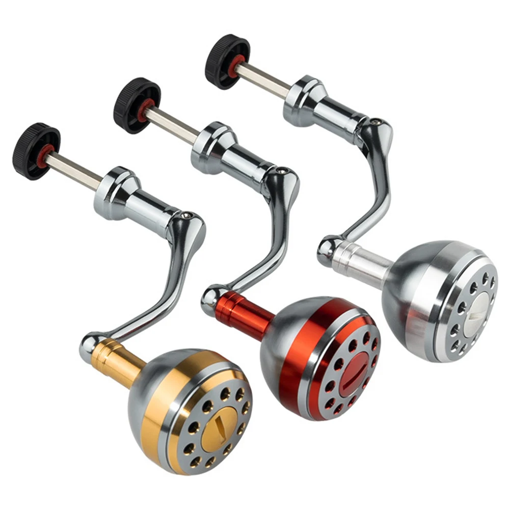1Pc Small/Medium/Large Foldable Hexagon Fishing Reel Handle Fit 2000-7000 Knob Metal Carbon Steel Spinning Reel Fittings