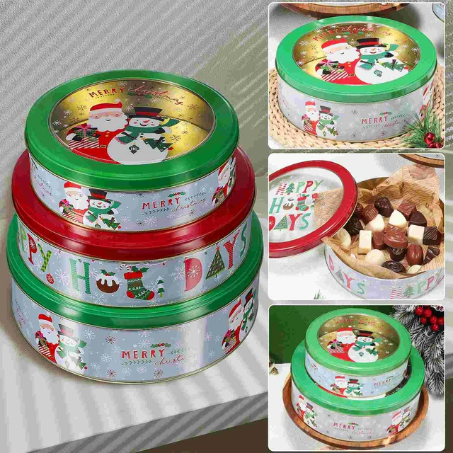 Round Cookie Tin Box  Tin boxes, Confectionery, Cookie tins