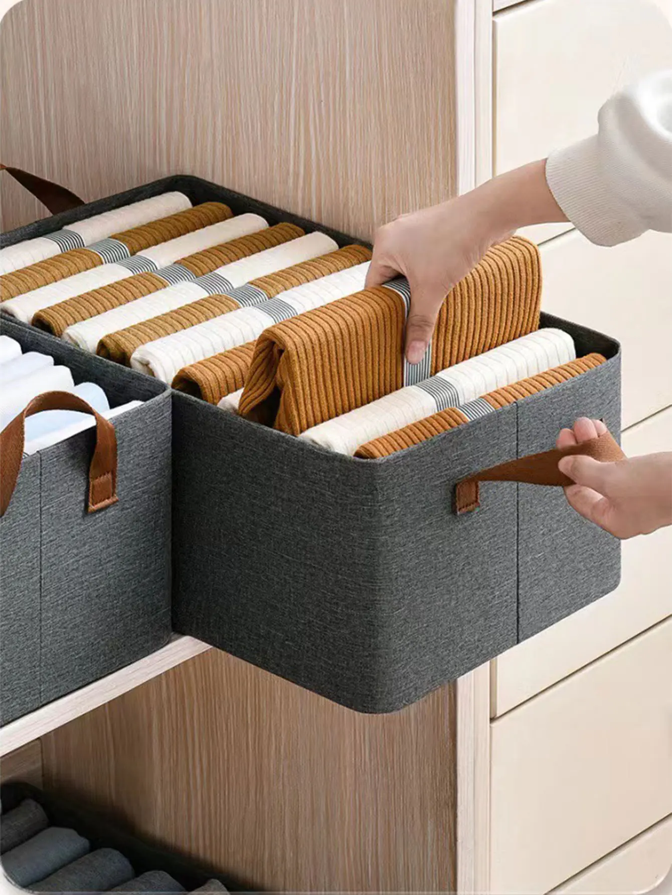 Thick Fabric Clothes Organizer Storage Boxes 5