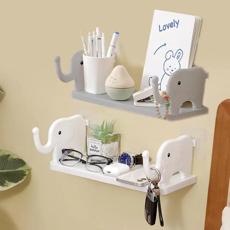 Bathroom Shelf Shower Storage Rack for Soap Shampoo Organizer Little Elephant Shelves No Drilling Cosmetics Holder Home Decor storage rack cube storage organizers corner wall shelves