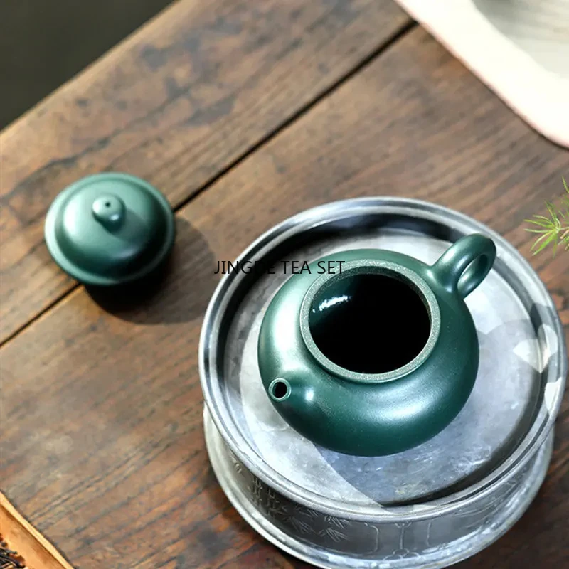220ml Yixing high-end Yixing purple clay teapot original ore green clay handmade kung fu tea set China