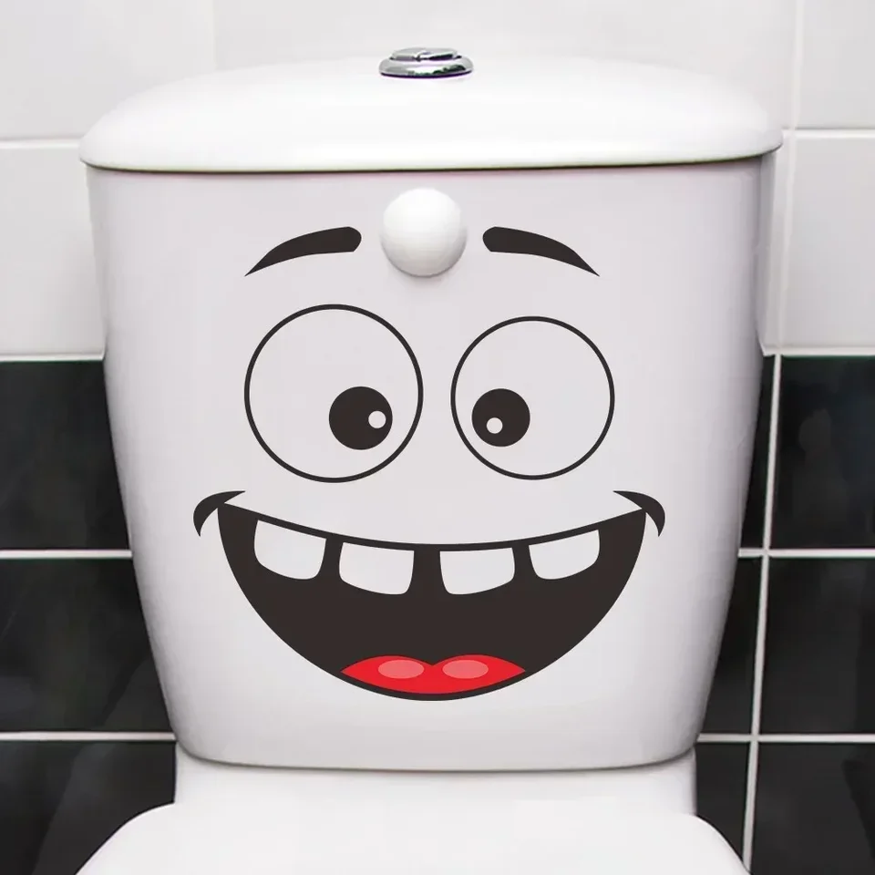 Smile face Toilet stickers Home decoration wall de... – Grandado