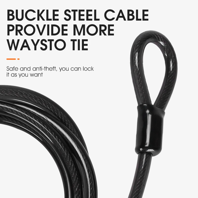 WEST BIKING 2M Lengthen Bike Password Lock Anti Theft MTB Road Bicycle Cable Lock Electric Bike Motorcycle Cycling Accessories